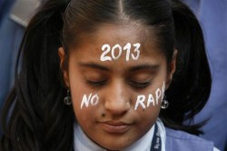 A young woman protests sexual violence after the gang rape in Dehli, India. 